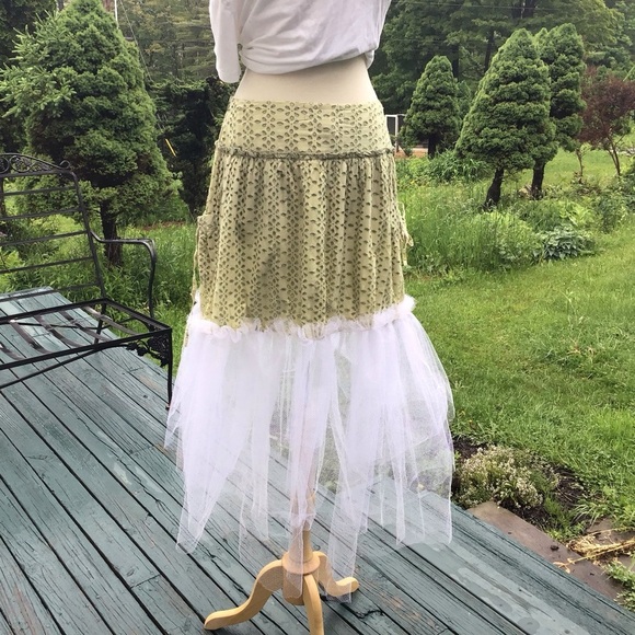 Fairycore Whimsygoth boho balletcore tiered upcycled Billabong tutu maxi skirt M - Picture 6 of 9